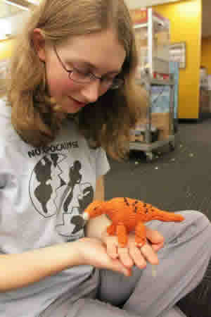 Aly with dinosaur