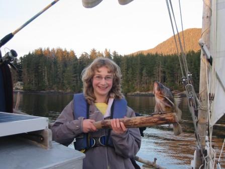 Aly's first fish